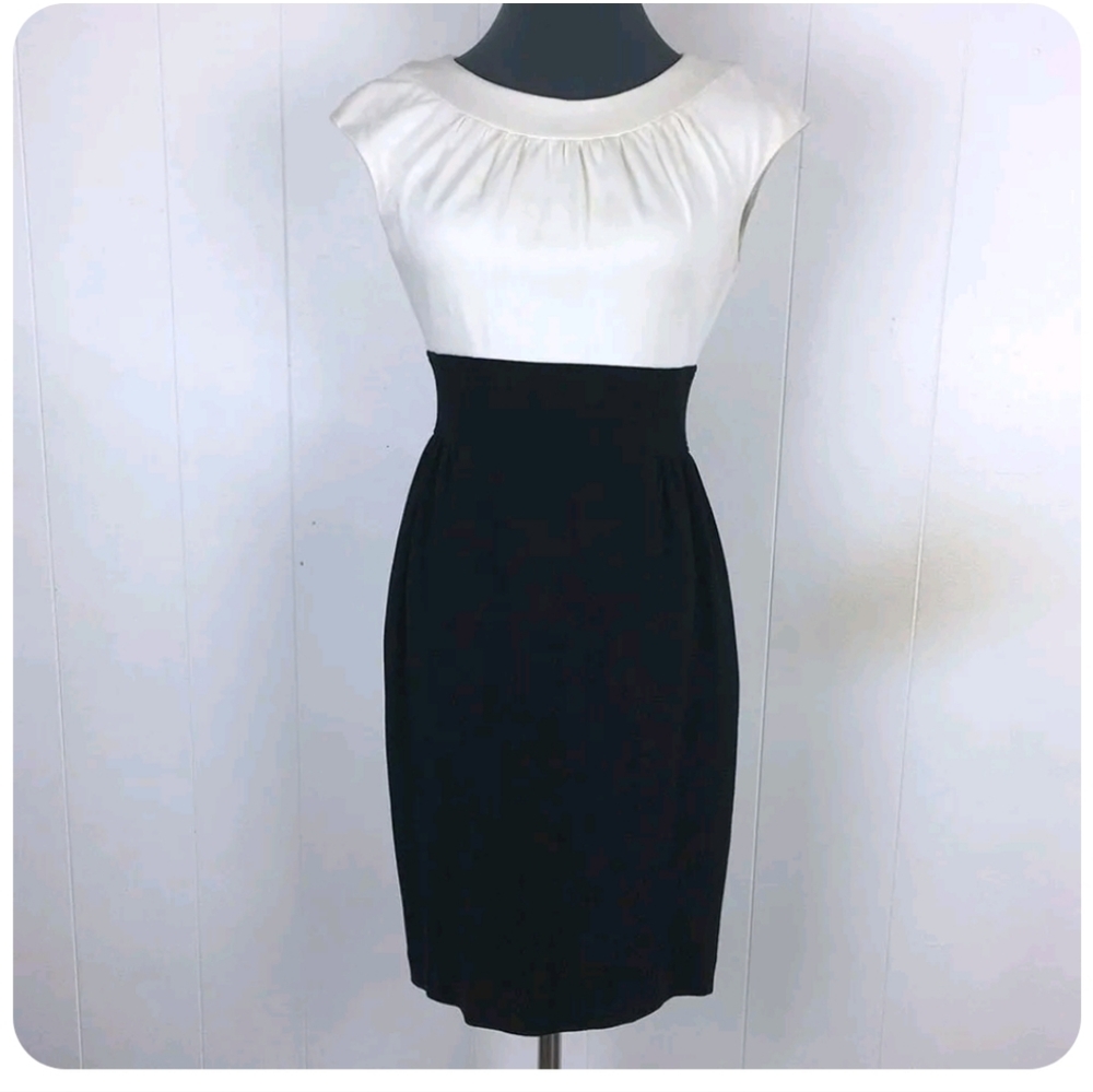 Maggy London Cream & Black Dress